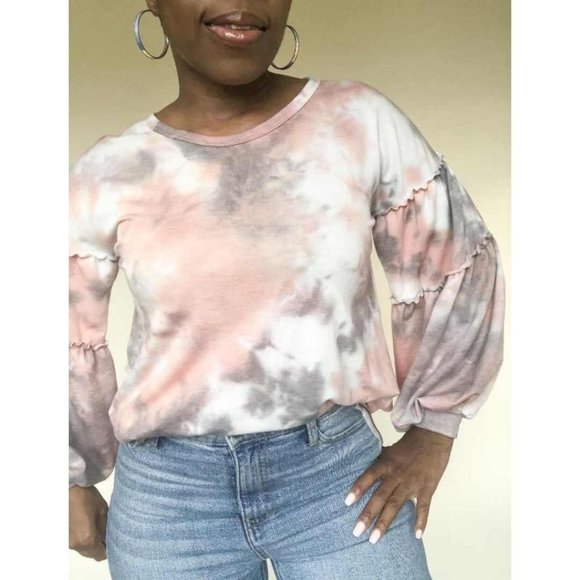 (NWT) Tie Dye Balloon Sleeve Sweater - Picture 4 of 5